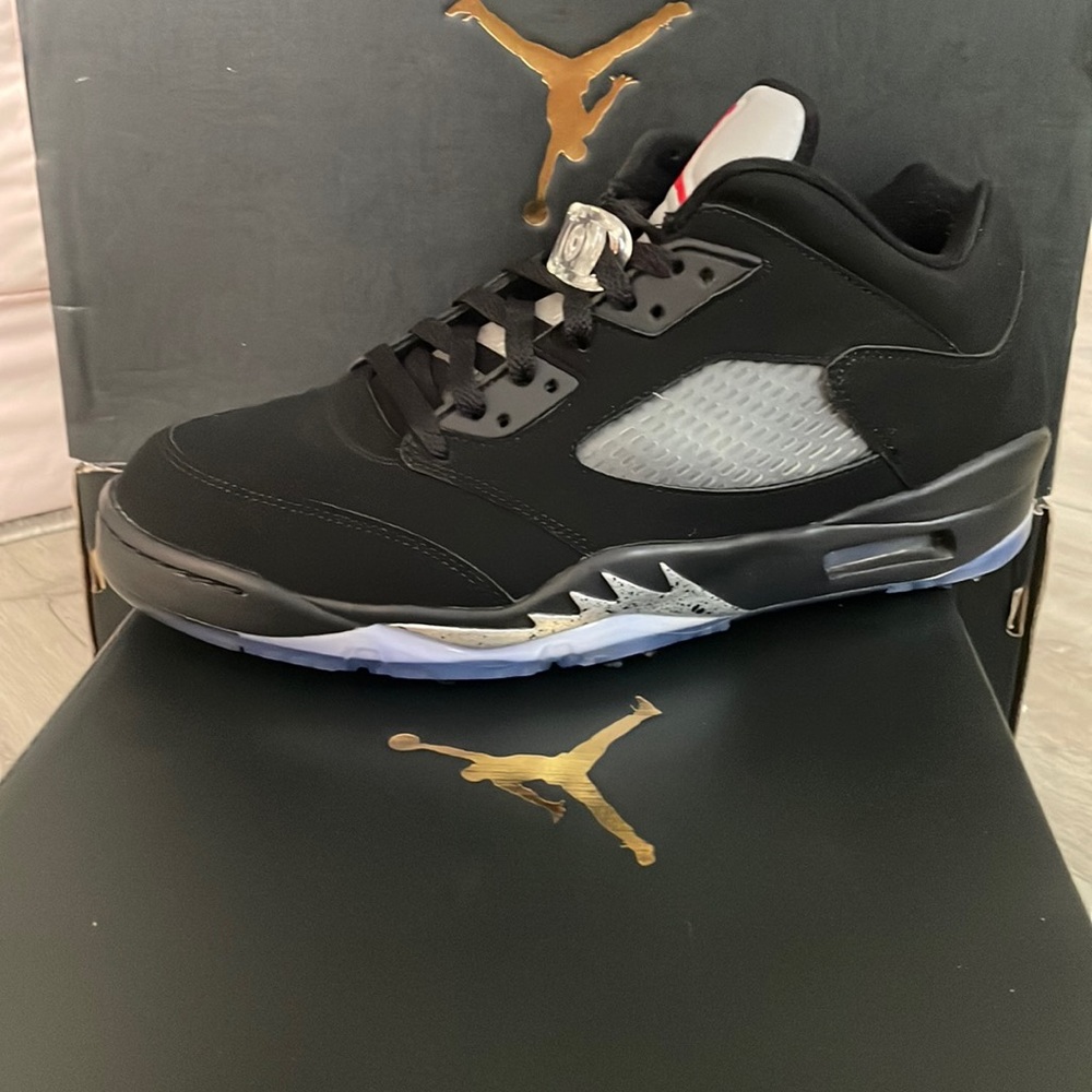 Air Jordan 5 Retro Low Golf Black Metallic Golf Shoes Nike - worn once